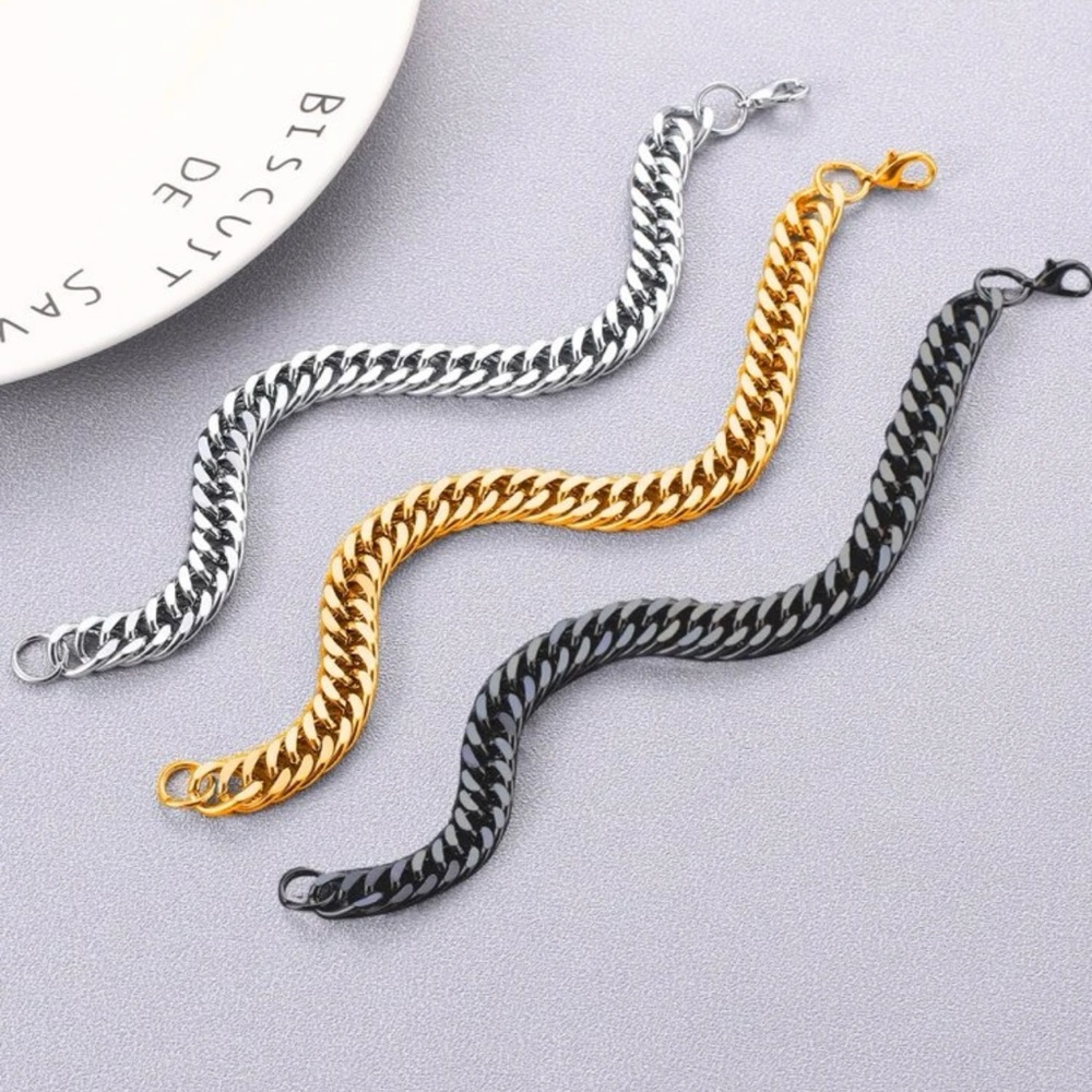 Men Stainless Steel Link Bracelet - Picture 3 of 4
